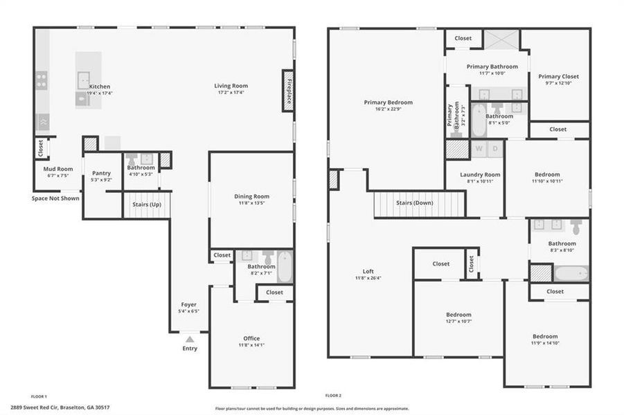 2D floor plan layout of this home in Vines at Mill Creek - Estate Series, Braselton, GA (Image 4).