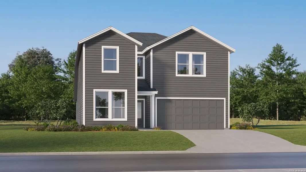 Front exterior of a new home in Brookmill, San Antonio, TX, highlighting curb appeal (Image 20).