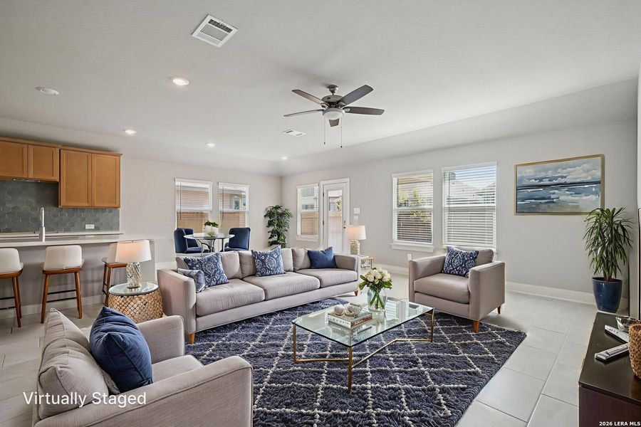 Furnished interior view inside a new home in Estancia Ranch - Classic Series, San Antonio (Image 11).