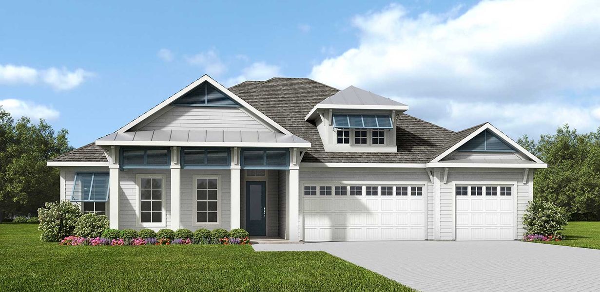 Representative exterior photo of a completed home built from the Ella - Hidden Creek by MasterCraft Builder Group in SilverLeaf, St. Augustine, FL (Image 7).