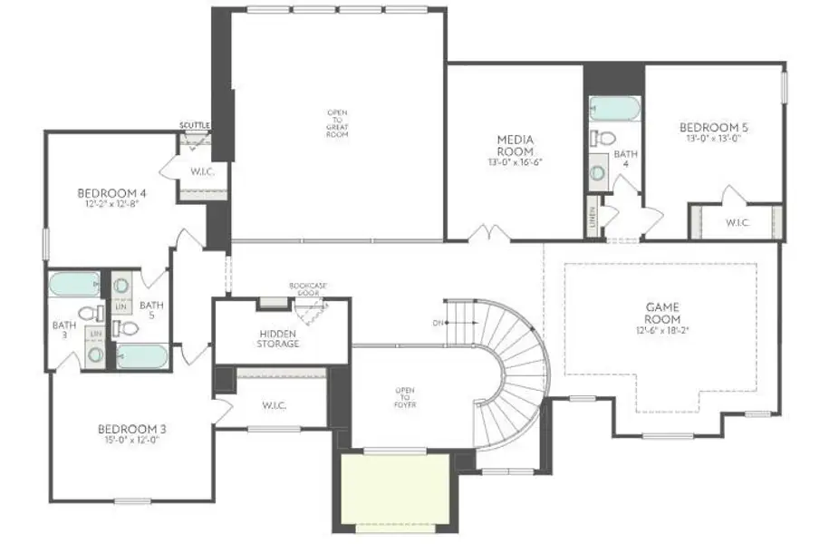 2D floor plan layout of this home in The Estates at James Lane, Fulshear, TX (Image 4).