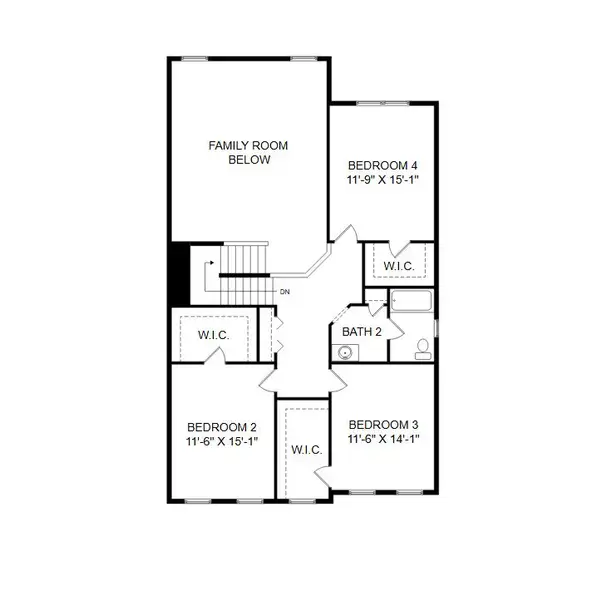 2D floor plan layout for the Nottingham by Keystone Custom Homes in Preserve at Mayes Meadow, Huntersville, NC (Image 4).