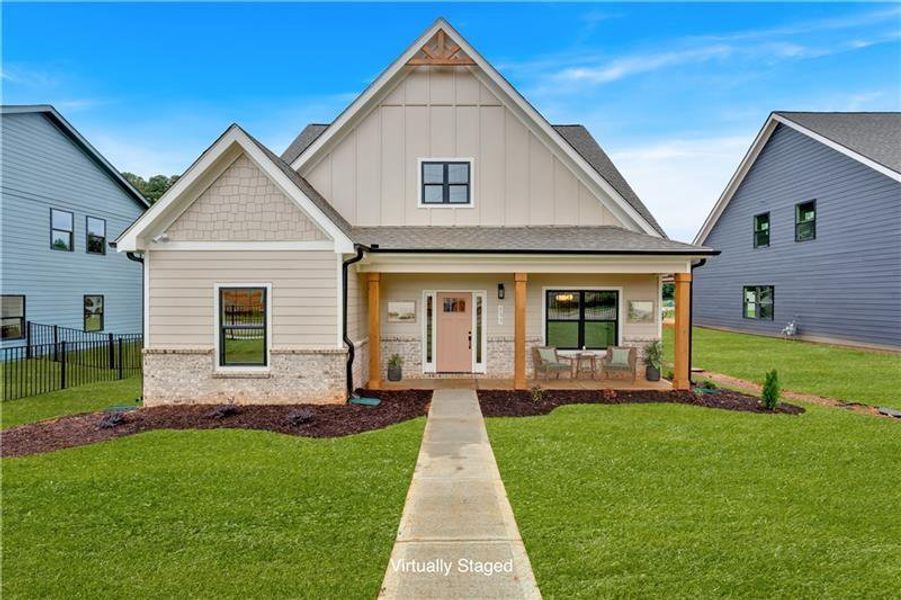 Front exterior of a new home in Ferguson Corners, Emerson, GA, highlighting curb appeal (Image 27).