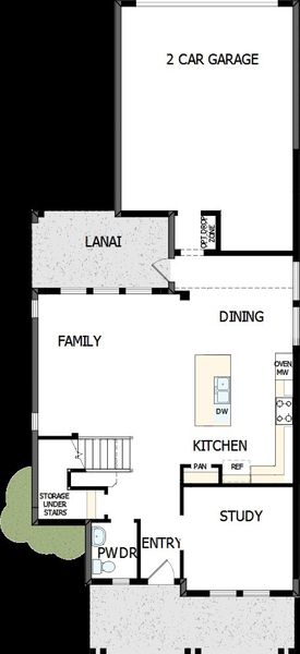 2D floor plan layout of this home in Emerald Landing at Waterside at Lakewood Ranch – Cottage Series, Sarasota, FL (Image 5).