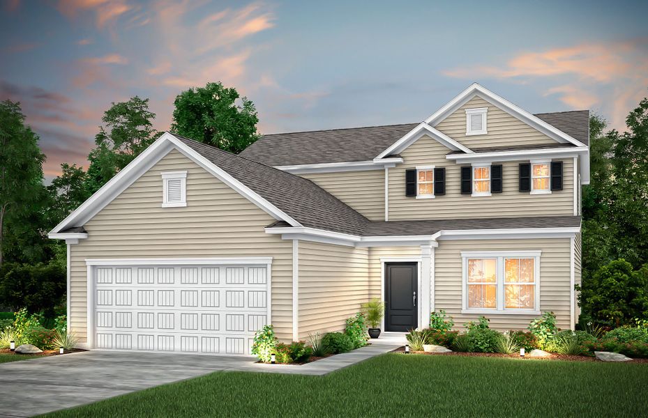 Front exterior of a new home in Forestwood, Longs, SC, highlighting curb appeal (Image 1). Front exterior of a new home in Forestwood, Longs, SC, highlighting curb appeal (Image 1).
