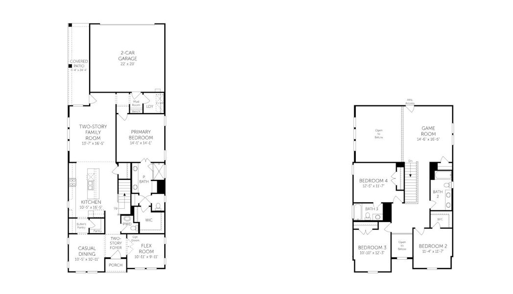 2D floor plan layout for the Roberts by Coventry Homes in Ramble, Celina, TX (Image 3).