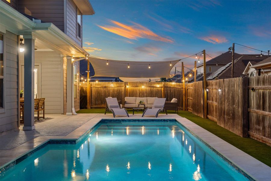 The pool’s size makes it great for both relaxed afternoons and days filled with guests