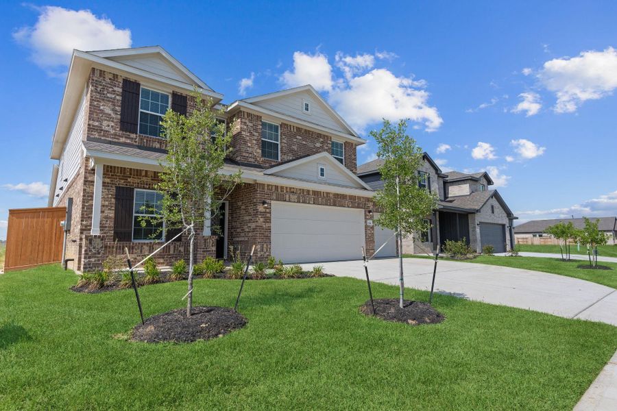 Take in the upgraded stone-accented front elevation and charming front porch—perfect for morning coffee or evening relaxation. Located in a premier lagoon resort-style community where every day feels like a vacation! Take in the upgraded stone-accented front elevation and charming front porch—perfect for morning coffee or evening relaxation. Located in a premier lagoon resort-style community where every day feels like a vacation!