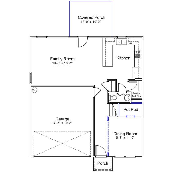 2D floor plan layout of this home in Killians Crossing, Blythewood, SC (Image 3).