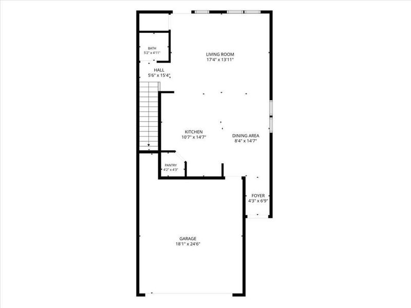 2D floor plan layout of this home in Brooks at Riverview Landing, Smyrna, GA (Image 6).