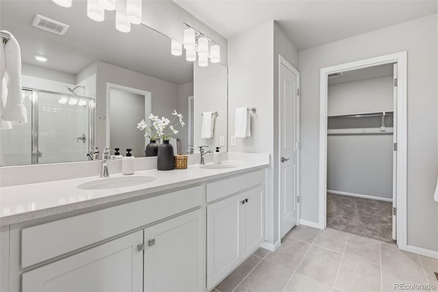 Furnished interior view inside a new home in Woodrose at Painted Prairie, Aurora (Image 6).