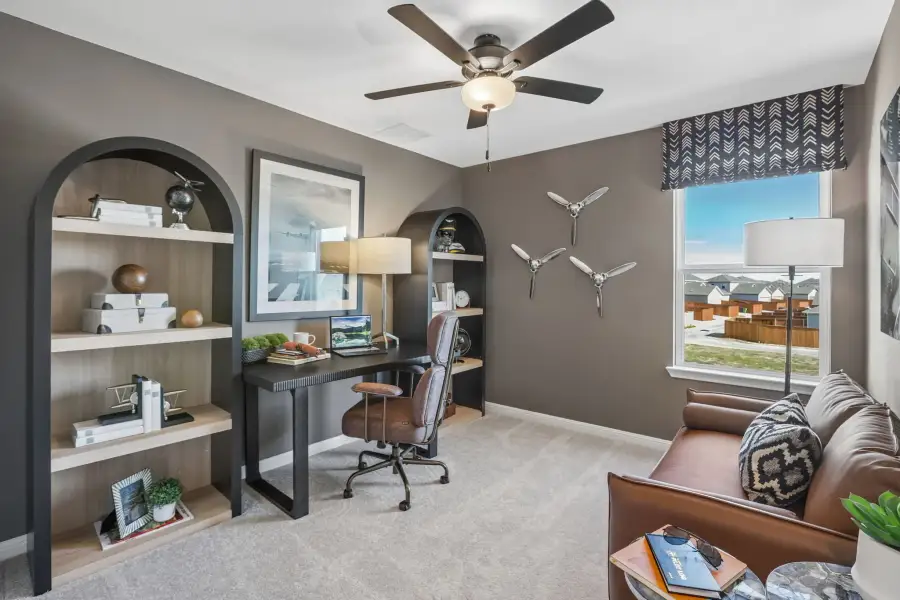 Representative furnished interior of a home built from the Sparrow by Taylor Morrison in Longview, Del Valle (Image 17).
