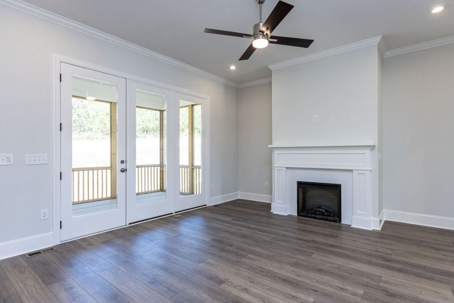 Representative unfurnished interior of a home built from the Ellerbee Cape Cod by Homes by Dickerson in The View, Durham (Image 10). Representative unfurnished interior of a home built from the Ellerbee Cape Cod by Homes by Dickerson in The View, Durham (Image 10).