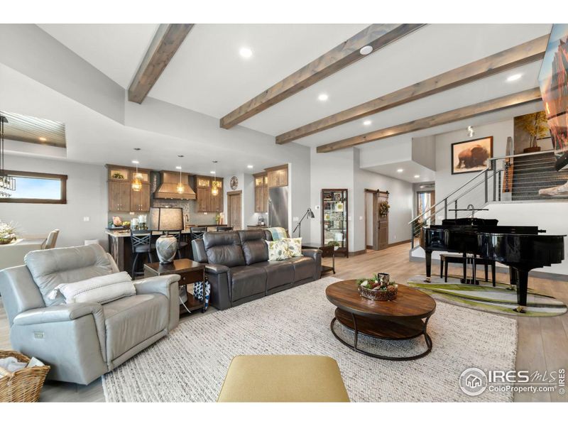 Great room into kitchen