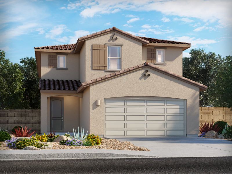 Representative exterior photo of a completed home built from the San Gabriel by Meritage Homes in Las Patrias at Star Valley II, Tucson, AZ (Image 2).