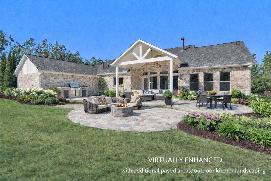 The backyard has been virtually staged to showcase the incredible potential this outdoor space offers. Presented as a blank canvas, this expansive yard provides endless opportunities to design your dream retreat — whether that’s a pool, outdoor kitchen, garden oasis, or extended entertaining area.The additional paver and stone areas shown are virtual enhancements to help visualize layout possibilities and demonstrate how the space can be transformed. With ample room to customize and create, this backyar