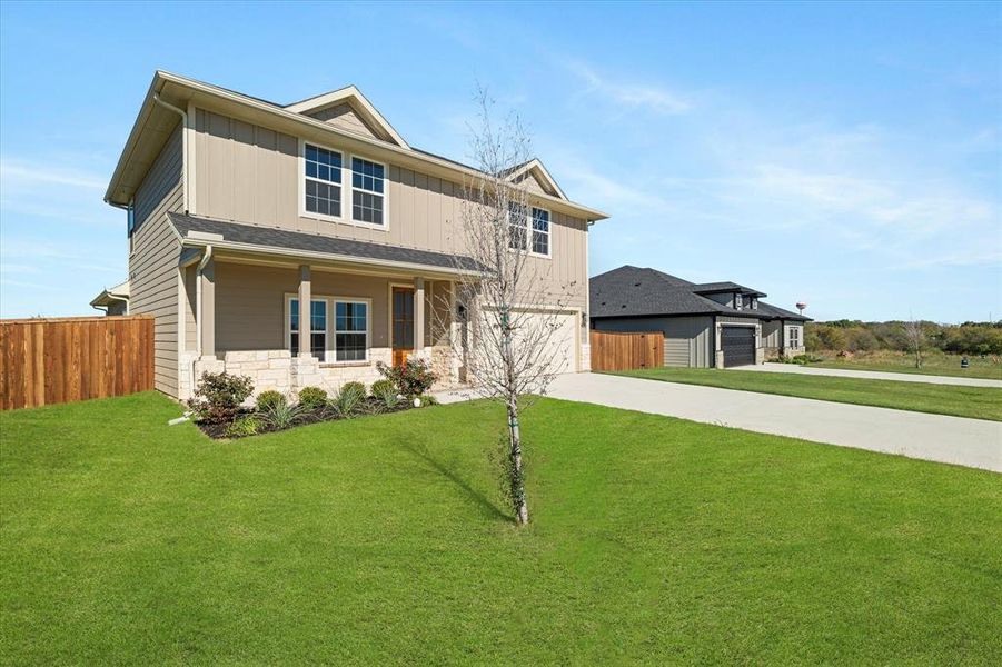 Craftsman house with a front lawn Craftsman house with a front lawn