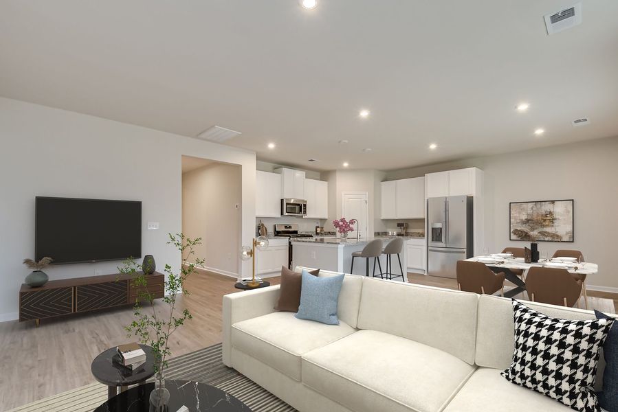 Family Room and Kitchen