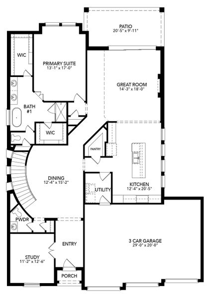 2D floor plan layout of this home in Trinity Estates, Benbrook, TX (Image 2). 2D floor plan layout of this home in Trinity Estates, Benbrook, TX (Image 2).