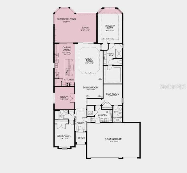 Additional Highlights Include: Casual dining extension, gourmet kitchen, 8' doors, covered extended lanai, bay window at primary suite, study in place of flex, and outdoor kitchen rough-in.