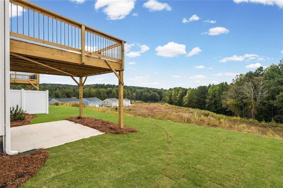 Exterior details and patio area of a home in Villas at Gold Creek, Dawsonville (Image 30).