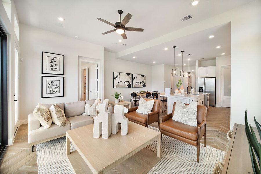 Furnished interior view inside a new home in The Highlands: Highland Duets, Porter (Image 3).