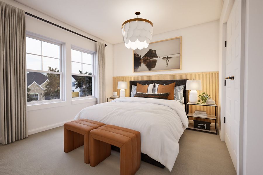Representative furnished interior of a home built from the The Bluebonnet by David Weekley Homes in Two Step Farm 50', Montgomery (Image 5).
