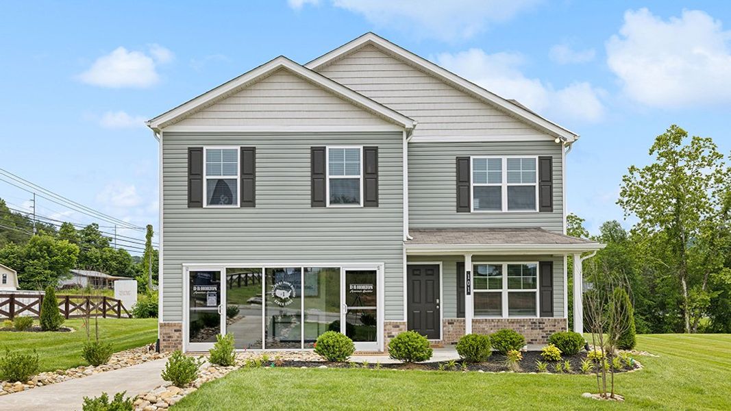 Representative exterior photo of a completed home built from the Belhaven by D.R. Horton in Johnson Farms, Greeneville, TN (Image 1).