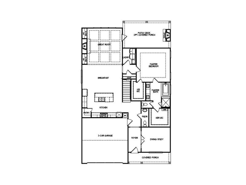 2D floor plan layout of this home in , Hoschton, GA (Image 3).