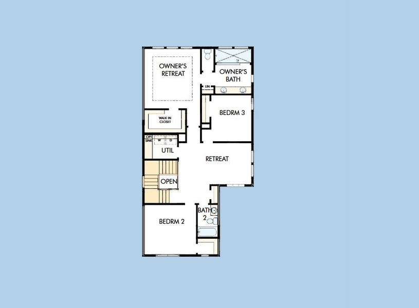 2D floor plan layout for the The Wheatley by David Weekley Homes in Point Hope - Village Collection, Charleston, SC (Image 6).