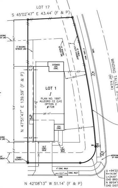 1728 Purple Martin Drive preliminary plot plan