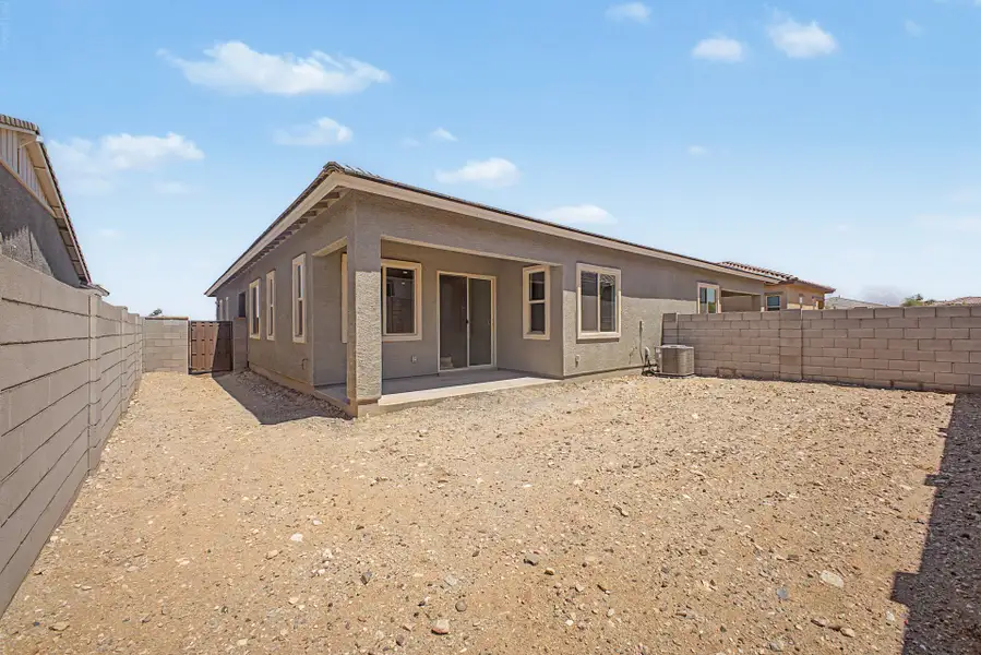 Exterior details and patio area of a home in Mira Vista at Victory, Buckeye (Image 3).