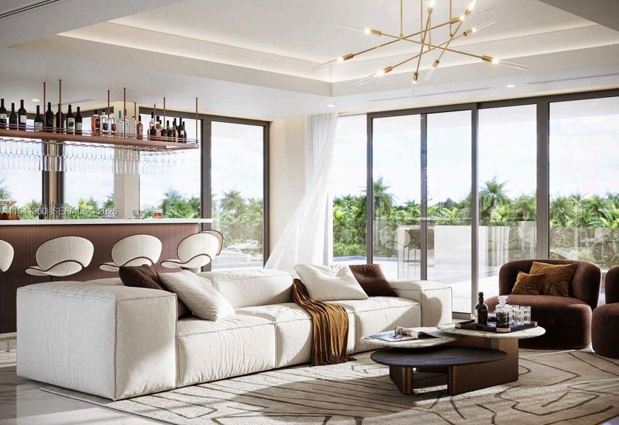 Furnished interior view inside a new home in , Fort Lauderdale (Image 7).