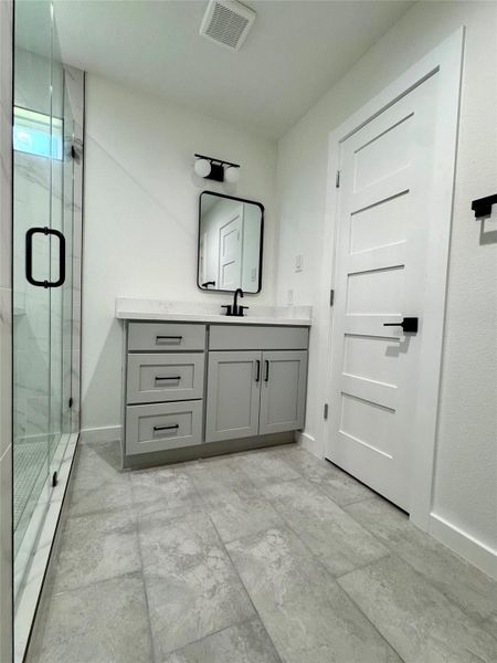 2nd vanity and sink with storage in the primary, ensuite bathroom. 2nd vanity and sink with storage in the primary, ensuite bathroom.