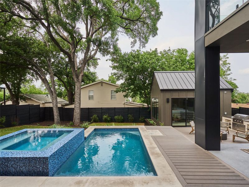 Exterior details and patio area of a home in , Austin (Image 29). Exterior details and patio area of a home in , Austin (Image 29).