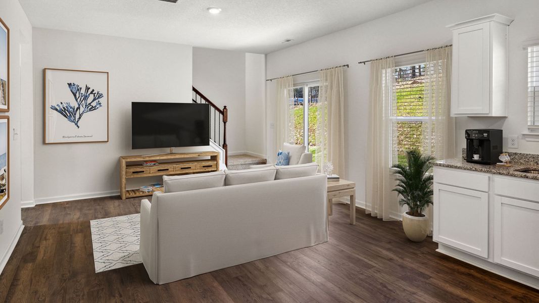 Furnished interior view inside a new home in The Hideaway at Fox Meadows, Bluff City (Image 4).