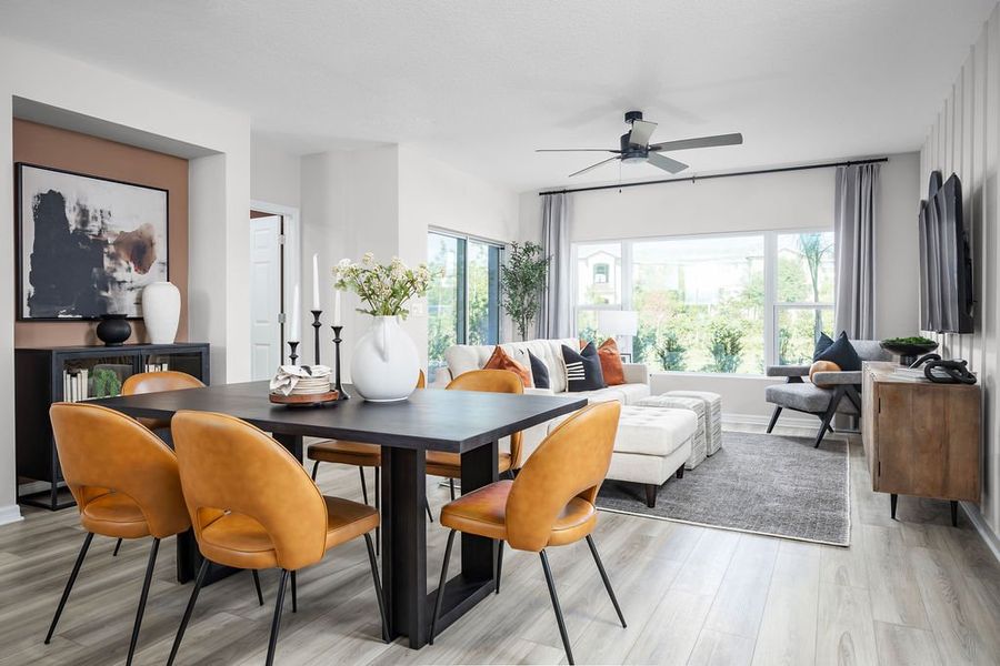 Representative furnished interior of a home built from the Hamilton by Risewell Homes in Thompson Village Townhomes, Apopka (Image 5). Representative furnished interior of a home built from the Hamilton by Risewell Homes in Thompson Village Townhomes, Apopka (Image 5).
