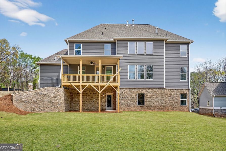 Exterior details and patio area of a home in The Manor at Gainesville Township, Gainesville (Image 3).