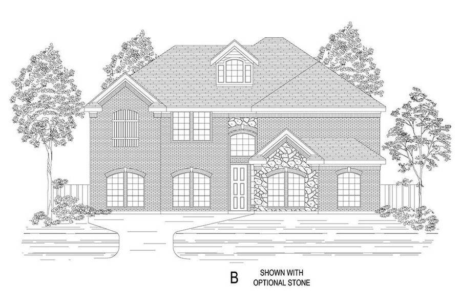 Representative rendering of the exterior for the Brentwood 3FSW (w/Media) by First Texas Homes (Image 7).