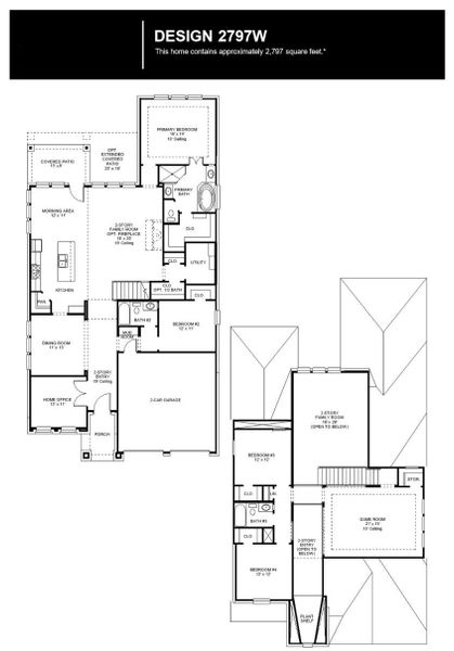 2D floor plan layout of this home in Wolf Ranch, Georgetown, TX (Image 2).