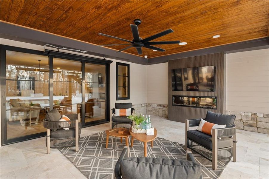 Exterior details and patio area of a home in , Canton (Image 38).