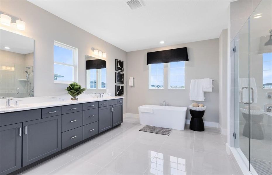 Furnished interior view inside a new home in Parkside Trails, Clermont (Image 27). Furnished interior view inside a new home in Parkside Trails, Clermont (Image 27).