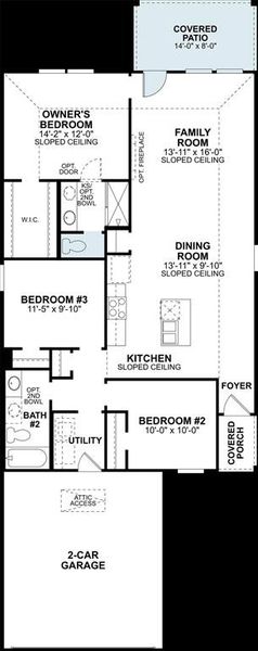 2D floor plan layout of this home in Meadow Park, Ponder, TX (Image 3).