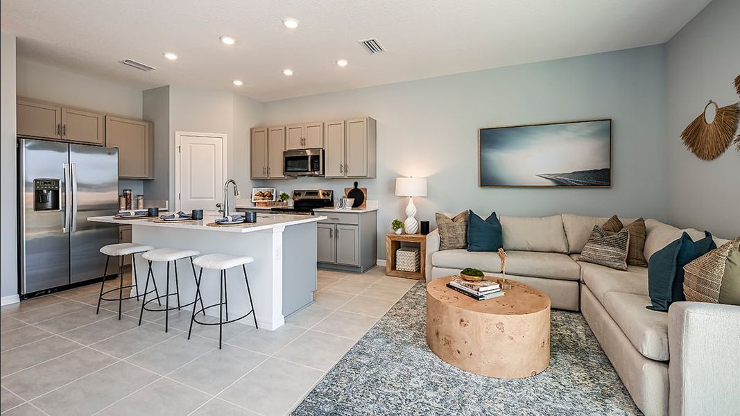 Representative furnished interior of a home built from the Jasmine by Taylor Morrison in Waterstone Townhomes, Groveland (Image 11). Representative furnished interior of a home built from the Jasmine by Taylor Morrison in Waterstone Townhomes, Groveland (Image 11).