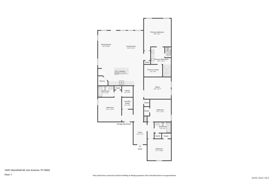 2D floor plan layout of this home in Brookmill, San Antonio, TX (Image 3).