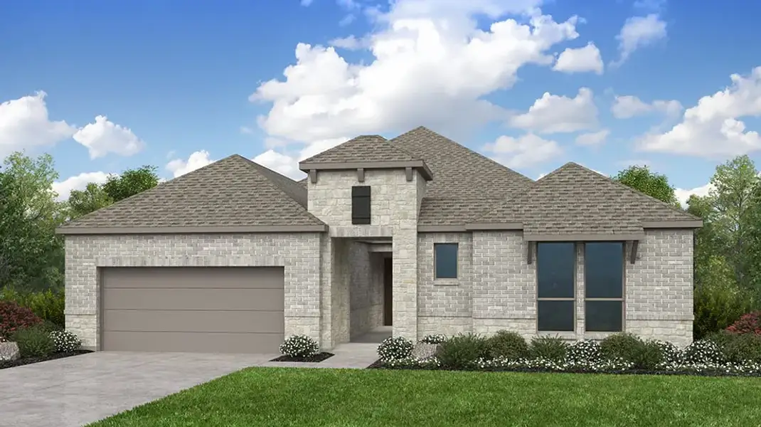 Front exterior of a new home in The Ranch at Uptown Celina, Celina, TX, highlighting curb appeal (Image 1). Front exterior of a new home in The Ranch at Uptown Celina, Celina, TX, highlighting curb appeal (Image 1).