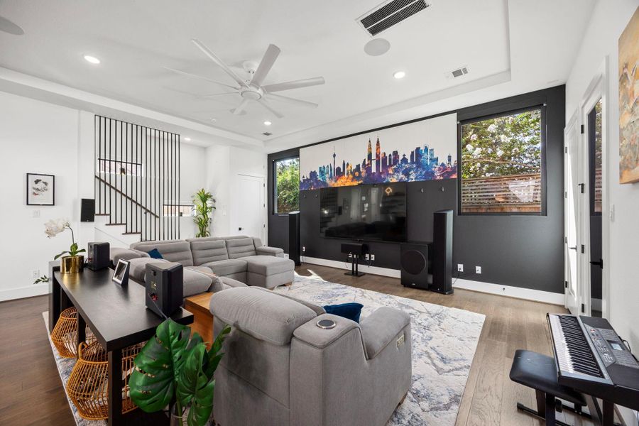 The elevator shaft is currently used for storage, but is ready for a quick installation leading up the the 3rd floor gameroom. elevator setup.