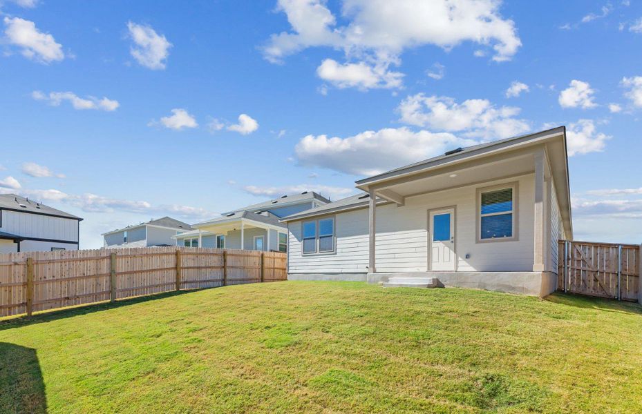 Exterior details and patio area of a home in Sonterra, Jarrell (Image 18). Exterior details and patio area of a home in Sonterra, Jarrell (Image 18).