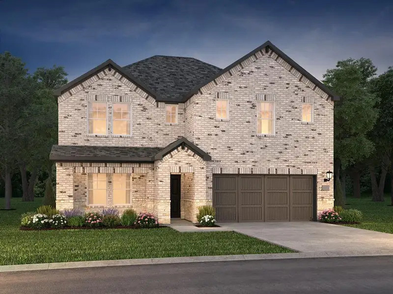 Front exterior of a new home in Windmore, Princeton, TX, highlighting curb appeal (Image 1).