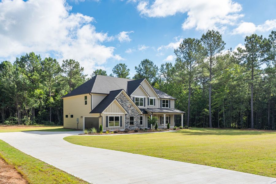 Front exterior of a new home in Flint Farms, Concord, GA, highlighting curb appeal (Image 30).